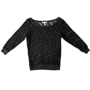 Velvet Black Lace Sweater